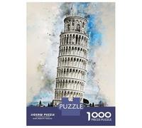 Rompecabezas para Adolescentes De 1000 Piezas Pisa in Watercolor Rompecabezas para Adultos Juguete Decoración De Pared Regalo De Cumpleaños Regalos Y Cumpleaños Únicos 52x38cm/1000pcs