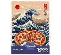 Rompecabezas para Adolescentes De 1000 Piezas Pizza Great Wave Rompecabezas para Adultos Juguetes Antiestrés Decoración De Pared Interacción Entre Padres E Hijos 70x50cm/1000pcs