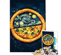 Rompecabezas para Adolescentes de 1000 Piezas Pizza y Noche Estrellada Rompecabezas para Adultos Juego práctico Regalos para Mujeres Ideal como obsequio para Toda la Familia (Tamaño 38x26cm)