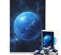 Rompecabezas para Adolescentes de 1000 Piezas: Planeta Azul en el Espacio Plutón Juegos relajantes, Actividades Familiares, con póster y Hoja de Preguntas a Juego 38x26cm