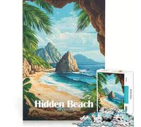 Rompecabezas para Adolescentes de 1000 Piezas Playa Escondida de México Juego Educativo decoración de Pared cumpleaños y Navidad 50x75cm