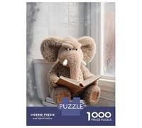 Rompecabezas para Adolescentes De 1000 Piezas Plush Elephant Reading on Toilet Rompecabezas para Adultos Juegos Relajantes Análisis Y Lógica Cumpleaños 70x50cm/1000pcs