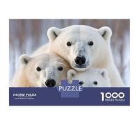 Rompecabezas para Adolescentes De 1000 Piezas Polar Bear Family Rompecabezas para Adultos Juguetes De Bricolaje Análisis Y Lógica Regalo De Cumpleaños, Regalos, 38x26cm/1000pcs