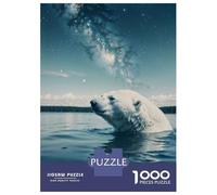 Rompecabezas para Adolescentes De 1000 Piezas Polar Bear Swims Cosmic Rompecabezas para Adultos Juguete Decoración De Pared Regalo De Cumpleaños Juego Desafiante Regalos 52x38cm/1000pcs