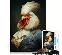 Rompecabezas para Adolescentes de 1000 Piezas Pollo,Arte,Bordes Impecables,Juego Divertido para Pensar,Tiempo Divertido Acogedor,Exhibición de Arte Navideño (38x52cm)