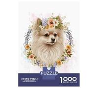 Rompecabezas para Adolescentes De 1000 Piezas Pomeranian Pom Pom Dog Art Rompecabezas para Adultos Juego De Ingenio Difícil Difícil Cumpleaños Y Navidad 38x26cm/1000pcs