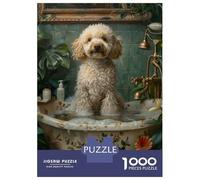 Rompecabezas para Adolescentes De 1000 Piezas Poodle Dog in A Bathtub Rompecabezas para Adultos Juguetes Antiestrés Arte De Pared Regalos De Cumpleaños Y Únicos 70x50cm/1000pcs