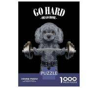 Rompecabezas para Adolescentes De 1000 Piezas Poodle Dog Weightlifting Rompecabezas para Adultos Juego Familiar Pero Divertido Y Humorístico Actividades Divertidas En Casa 70x50cm/1000pcs