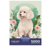 Rompecabezas para Adolescentes De 1000 Piezas Poodle Floral Portrait Rompecabezas para Adultos Juguetes Antiestrés Decoración De Pared Actividades Divertidas En Casa 70x50cm/1000pcs