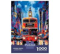 Rompecabezas para Adolescentes De 1000 Piezas Pop Art London Bus with Big Ben Backdrop Rompecabezas para Adultos Juego Familiar Alivia El Estrés Interacción Entre Padres E Hijos 70x50cm/1000pcs