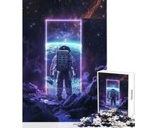 Rompecabezas para Adolescentes de 1000 Piezas Portal Espacial de neón Morado Juguetes de Bricolaje Gran Regalo para Juegos relajantes desafiantes para completar tamaño 38x26cm