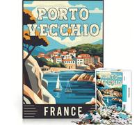 Rompecabezas para Adolescentes de 1000 Piezas Porto Vecchio en Francia, Juego práctico, difícil y desafiante, Regalo de Juego desafiante 38x52cm