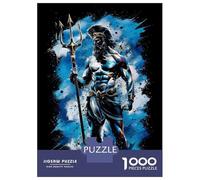 Rompecabezas para Adolescentes De 1000 Piezas Poseidon Greek God Art Mythology Rompecabezas para Adultos Juegos Relajantes Corte De Precisión Diversión En Casa Actividades, 52x38cm/1000pcs