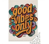 Rompecabezas para Adolescentes De 1000 Piezas Positive Vibes Poster Rompecabezas para Adultos Juegos Relajantes Corte De Precisión Diversión En Casa Actividades, 38x26cm/1000pcs