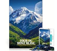 Rompecabezas para Adolescentes de 1000 Piezas, póster de Paisaje del Tour Du Mont Blanc, Piezas de Ajuste preciso, Juguete Divertido y silencioso para Jugar, Ideal para cumpleaños (50x75cm)