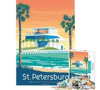 Rompecabezas para Adolescentes de 1000 Piezas póster de San Petersburgo Florida Juguetes educativos Juegos educativos Aprendizaje Regalos educativos para Mujeres y Hombres (tamaño 38x26cm)