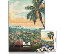 Rompecabezas para Adolescentes de 1000 Piezas,póster de Viaje de Bali,Indonesia,Juego de desafío único,Regalos para Mujeres,Ideas de Regalo,tamaño 38x52cm
