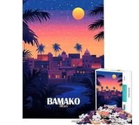 Rompecabezas para Adolescentes de 1000 Piezas póster de Viaje de Bamako Mali Juguetes de Juego Familiar Juegos educativos Regalos para Mujeres y Hombres para Toda la Familia (tamaño 38x52cm)