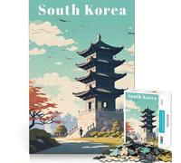 Rompecabezas para Adolescentes de 1000 Piezas, póster de Viaje de Corea del Sur, Bordes impecables, Divertido Juego Mental, Regalo, Momento Acogedor, Arte de Pared navideño (38x26cm)