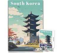 Rompecabezas para Adolescentes de 1000 Piezas, póster de Viaje de Corea del Sur, Juegos educativos, Corte de precisión, Regalos de Amigo Secreto, tamaño 38x26cm