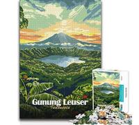 Rompecabezas para Adolescentes de 1000 Piezas,póster de Viaje de Gunung Leuser,Indonesia,Juego de Carreras de Velocidad Manual Imposible para Mayores de 14 años,Juego de Rompecabezas ofrecido de