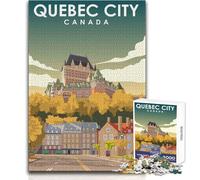 Rompecabezas para Adolescentes de 1000 Piezas, póster de Viaje de la Ciudad de Quebec, Rompecabezas Familiar, desafío difícil, Juguete Educativo, tamaño 38x26cm