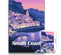 Rompecabezas para Adolescentes de 1000 Piezas,póster de Viaje de la Costa Amalfitana Italiana,Juego de desafío único,Regalos para Mujeres,Ideas de Regalo,tamaño 38x52cm