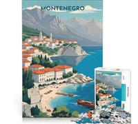 Rompecabezas para Adolescentes de 1000 Piezas, póster de Viaje de Montenegro, Juego Imposible, decoración para el hogar, colección de Artistas, Bellas Artes 50x75cm