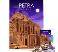 Rompecabezas para Adolescentes de 1000 Piezas póster de Viaje de Petra Jordan Juego Educativo Juguete Juego Intelectual Gran Regalo para los Amantes de los Juegos una Obra de Arte (tamaño 50x75cm)