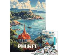 Rompecabezas para Adolescentes de 1000 Piezas póster de Viaje de Phuket Tailandia Rompecabezas para Adultos Juguetes de Bricolaje Carrera de Velocidad Manual difícil y desafiante (tamaño 38x26cm)