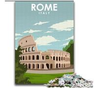 Rompecabezas para Adolescentes de 1000 Piezas, póster de Viaje de Roma, Italia, Juego Familiar, antiestrés, desafío difícil, colección de Artistas, Bellas Artes (38x52cm) 1000 Piezas