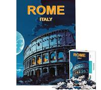 Rompecabezas para Adolescentes de 1000 Piezas póster de Viaje de Roma Italia para cumpleaños Mujeres Juguetes de Bricolaje para Mayores de 14 años (38x52cm)