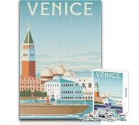 Rompecabezas para Adolescentes de 1000 Piezas, póster de Viaje de Venecia, Juguetes, Juegos educativos, Corte de precisión, Regalos de cumpleaños, tamaño 38x26cm
