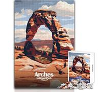 Rompecabezas para Adolescentes de 1000 Piezas,póster de Viaje del Parque Nacional Arches,Juegos educativos,Mejora la Memoria,Regalo para cumpleaños,tamaño 38x52cm