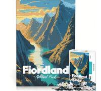 Rompecabezas para Adolescentes de 1000 Piezas, póster de Viaje del Parque Nacional Fiordland, Juegos relajantes, decoración del hogar, Ideal para Decorar el Escritorio 38x26cm