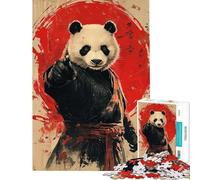 Rompecabezas para Adolescentes de 1000 Piezas Póster del Guerrero Panda Rompecabezas Familiar Ideal para Pasar el Tiempo en casa cumpleaños (Tamaño 38x52cm)