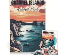 Rompecabezas para Adolescentes de 1000 Piezas póster del Parque Nacional de Las Islas del Canal decoración de Pared de Juguete para Pasar el Tiempo en Vacaciones Regalo de cumpleaños Regalos de Viaje