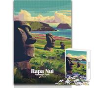 Rompecabezas para Adolescentes de 1000 Piezas, póster del Parque Nacional Rapa NUI, Chile, Juego Educativo Familiar para Mejorar la Memoria, Regalo de Amigo Secreto, tamaño 50x75cm