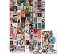 Rompecabezas para Adolescentes de 1000 Piezas Póster Retro de Chica cosiendo Juguetes de Juego Colección de Artistas, Bellas Artes 52x38cm