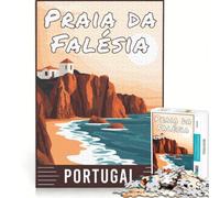 Rompecabezas para Adolescentes de 1000 Piezas Praia da Falésia en Portugal, Juego práctico, difícil y desafiante, Regalo de Juego desafiante 38x52cm