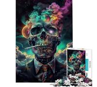 Rompecabezas para Adolescentes de 1000 Piezas ¡Prepárate! Calavera de Humo Juego Imposible Juguete Educativo y Divertido Regalo Ideal para Parejas (tamaño 38x26cm)