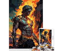 Rompecabezas para Adolescentes de 1000 Piezas Prometeo en Llamas︰ Titán de la Llama eterna Juego práctico Decoración artística para el hogar Juguetes de decoración para el hogar Difícil y desafiante