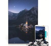 Rompecabezas para Adolescentes de 1000 Piezas, Pueblo de Hallstatt, Austria, Juego práctico, Actividades Divertidas para Hacer en casa, con póster y Hoja de Preguntas a Juego 50x75cm