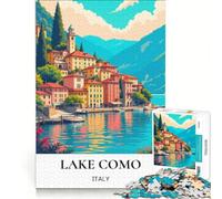 Rompecabezas para Adolescentes de 1000 Piezas: Pueblo Italiano Junto al Lago, Juego Educativo, decoración de Pared, cumpleaños y Navidad 38x26cm