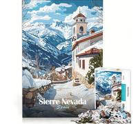 Rompecabezas para Adolescentes de 1000 Piezas Pueblo nevado en Sierra Nevada decoración de Pared Ideal para Pasar el Tiempo en Vacaciones Regalo de cumpleaños o para viajeros 38x26cm