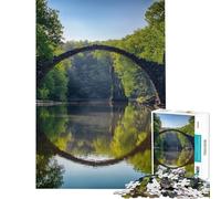 Rompecabezas para Adolescentes de 1000 Piezas Puente del Diablo Alemania Rompecabezas para Adolescentes Juguetes de Bricolaje análisis y lógica dificultad y desafío (tamaño 50x75cm)