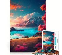 Rompecabezas para Adolescentes de 1000 Piezas, Puesta de Sol Tranquila, decoración de Corte preciso, Juguete Creativo y Divertido, Juego de Paz, Pieza de Arte navideña (50x75cm)