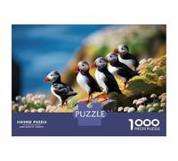 Rompecabezas para Adolescentes De 1000 Piezas Puffin Birds on Rocks Rompecabezas para Adultos Juguetes Antiestrés Decoración De Pared Interacción Entre Padres E Hijos 70x50cm/1000pcs