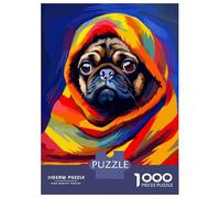 Rompecabezas para Adolescentes De 1000 Piezas Pug Blanket Cute Pixel Art Rompecabezas Juegos Familiares Carrera De Velocidad Manual Cumpleaños 52x38cm/1000pcs