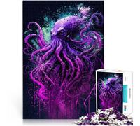 Rompecabezas para Adolescentes de 1000 Piezas Pulpo de fantasía cósmica Regalos de Juegos desafiantes Decoración del hogar 38x26cm